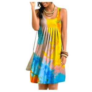 Multi-colored sleeveless dress (NWOT)